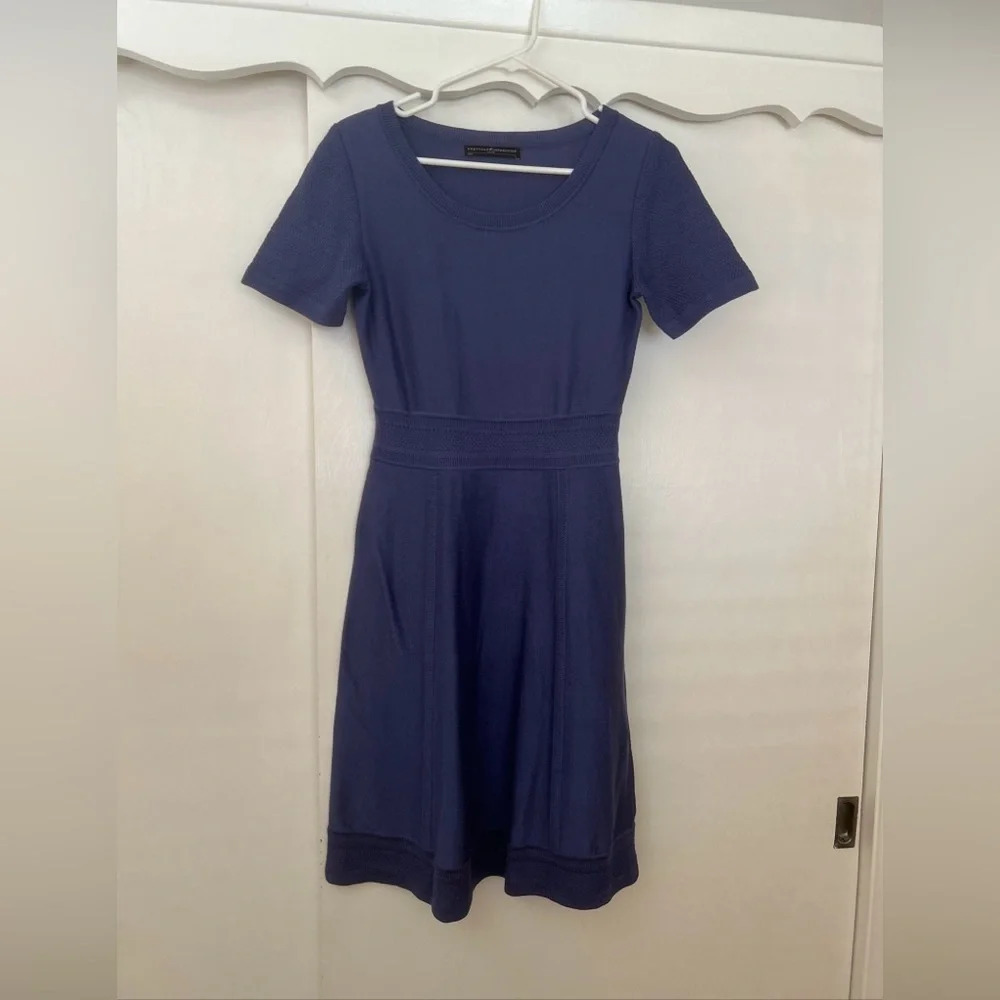 Peruvian Connection blue dress size S CROSS POST